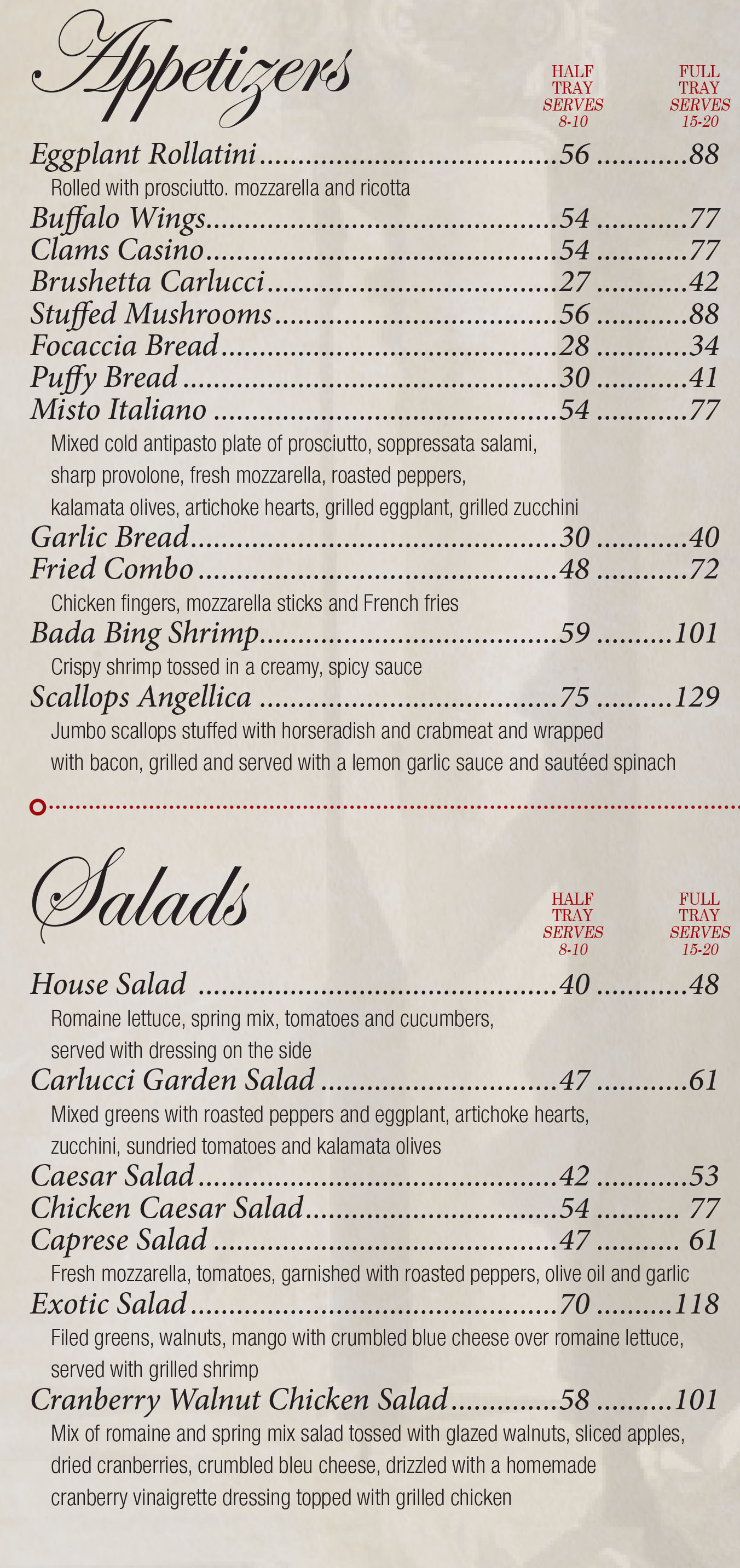 Pasta - Entrees & Seafood 