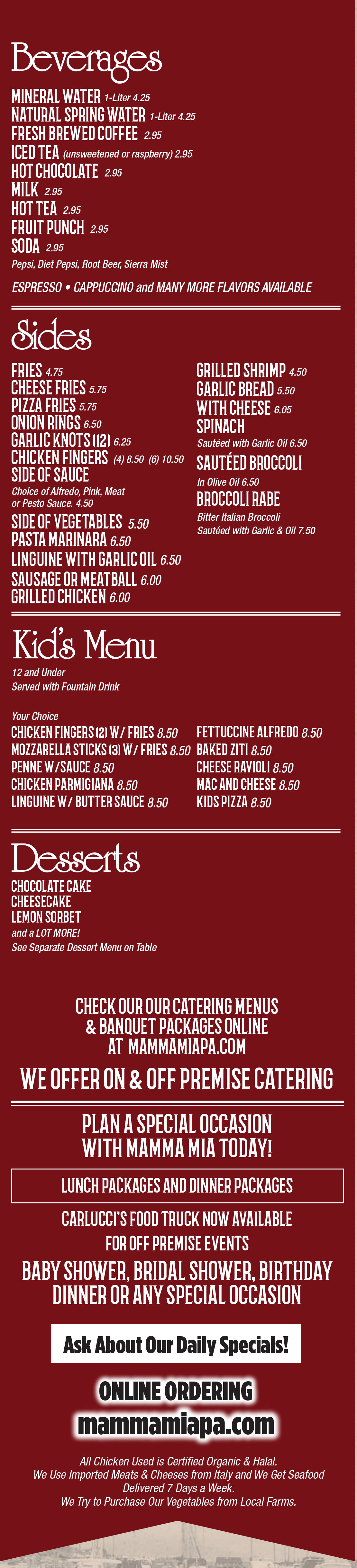 Wraps - Pizza - Sides & Beverages 